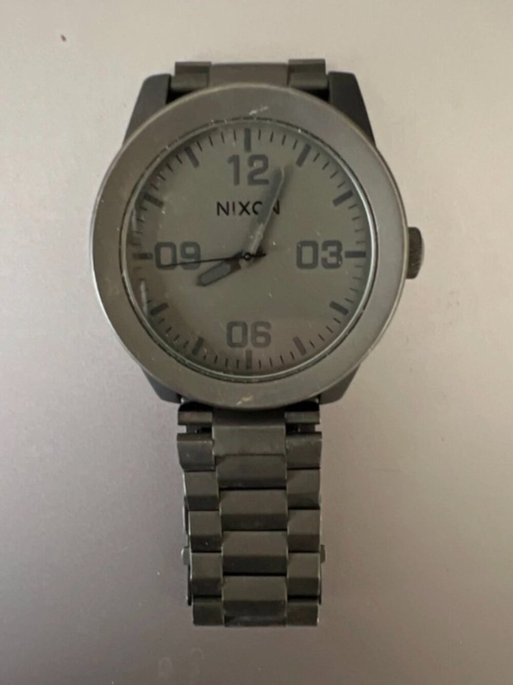 Nixon Corporal Stainless Steel Gun Metal Black Analog Watch